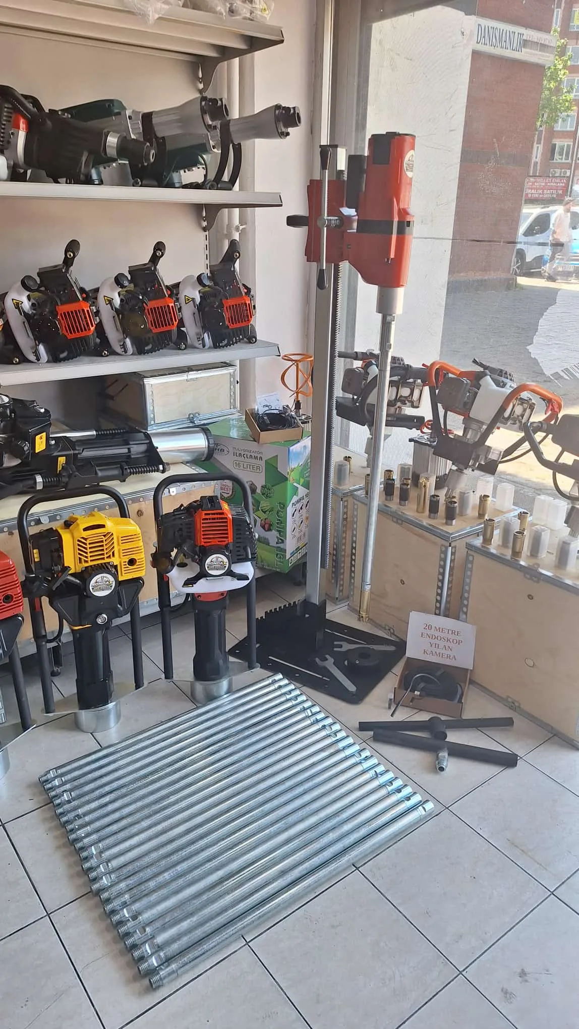 Elektrikli Karot ve Sondaj Makinesi Sehpalı Profesyonel 5Mt. Set